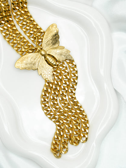 Yochi Butterfly Drop Necklace