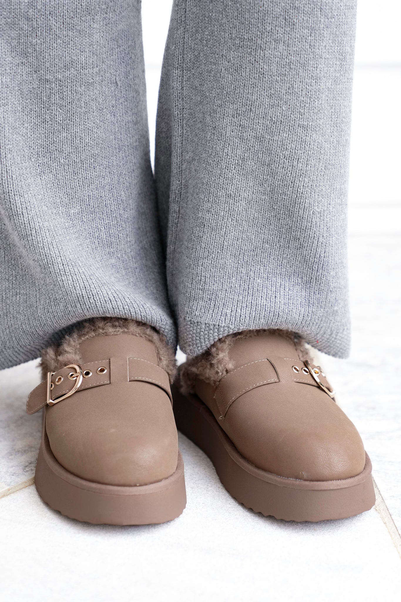 MIA Vegan Suede Slip On Platform Mule