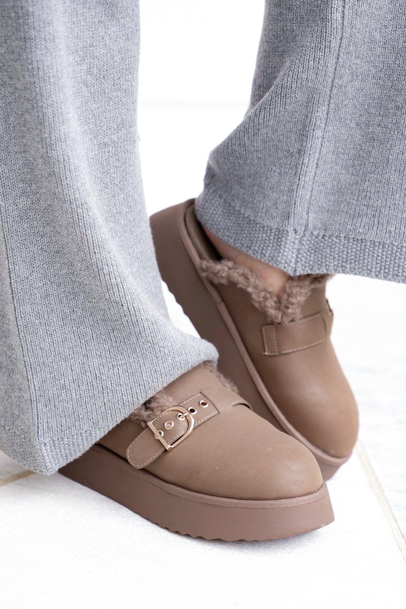 MIA Vegan Suede Slip On Platform Mule