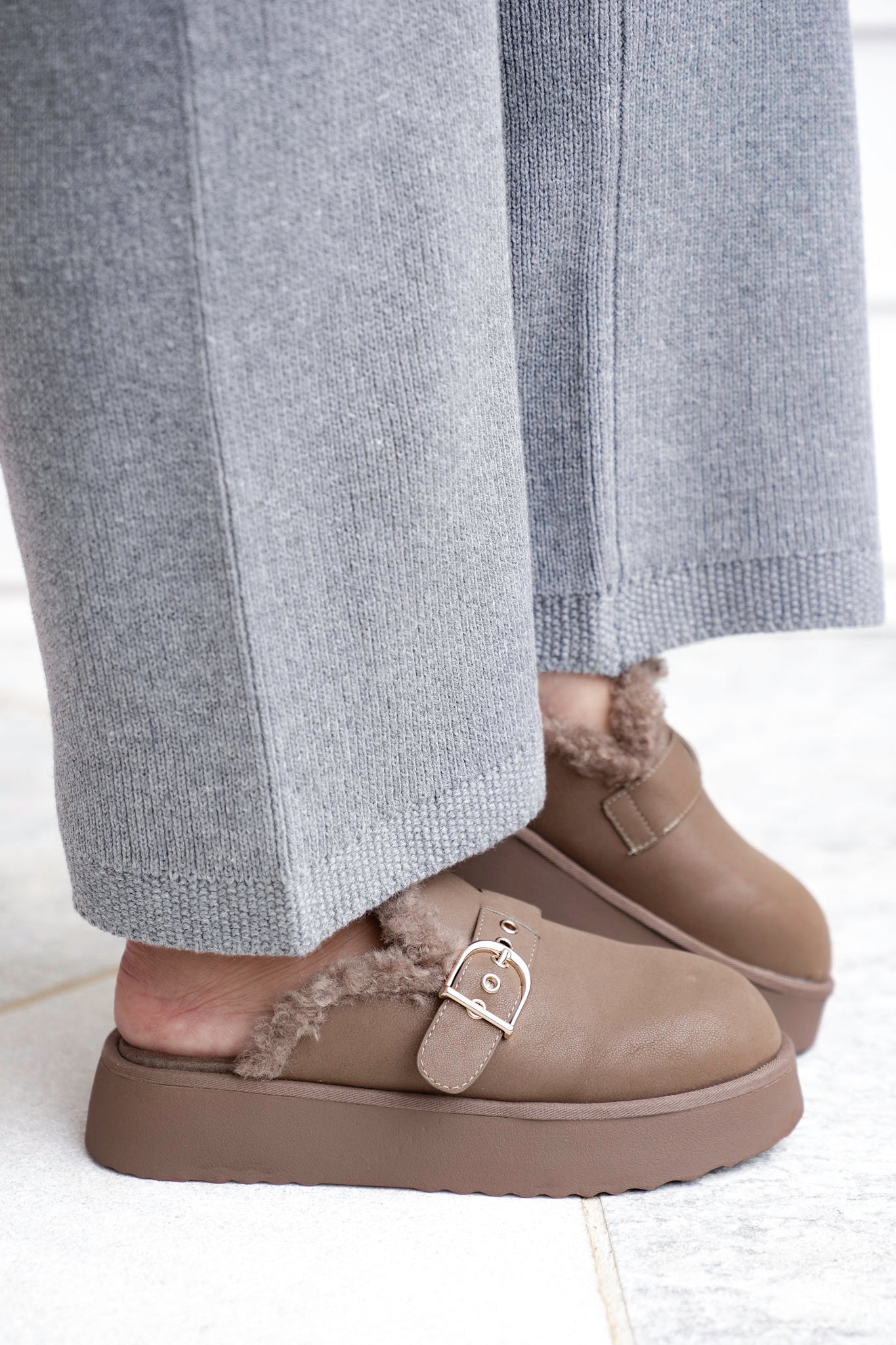 MIA Vegan Suede Slip On Platform Mule