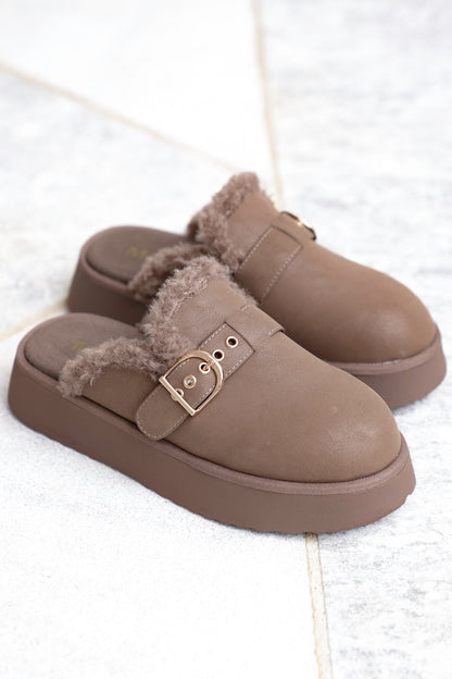 MIA Vegan Suede Slip On Platform Mule