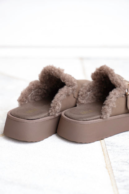 MIA Vegan Suede Slip On Platform Mule