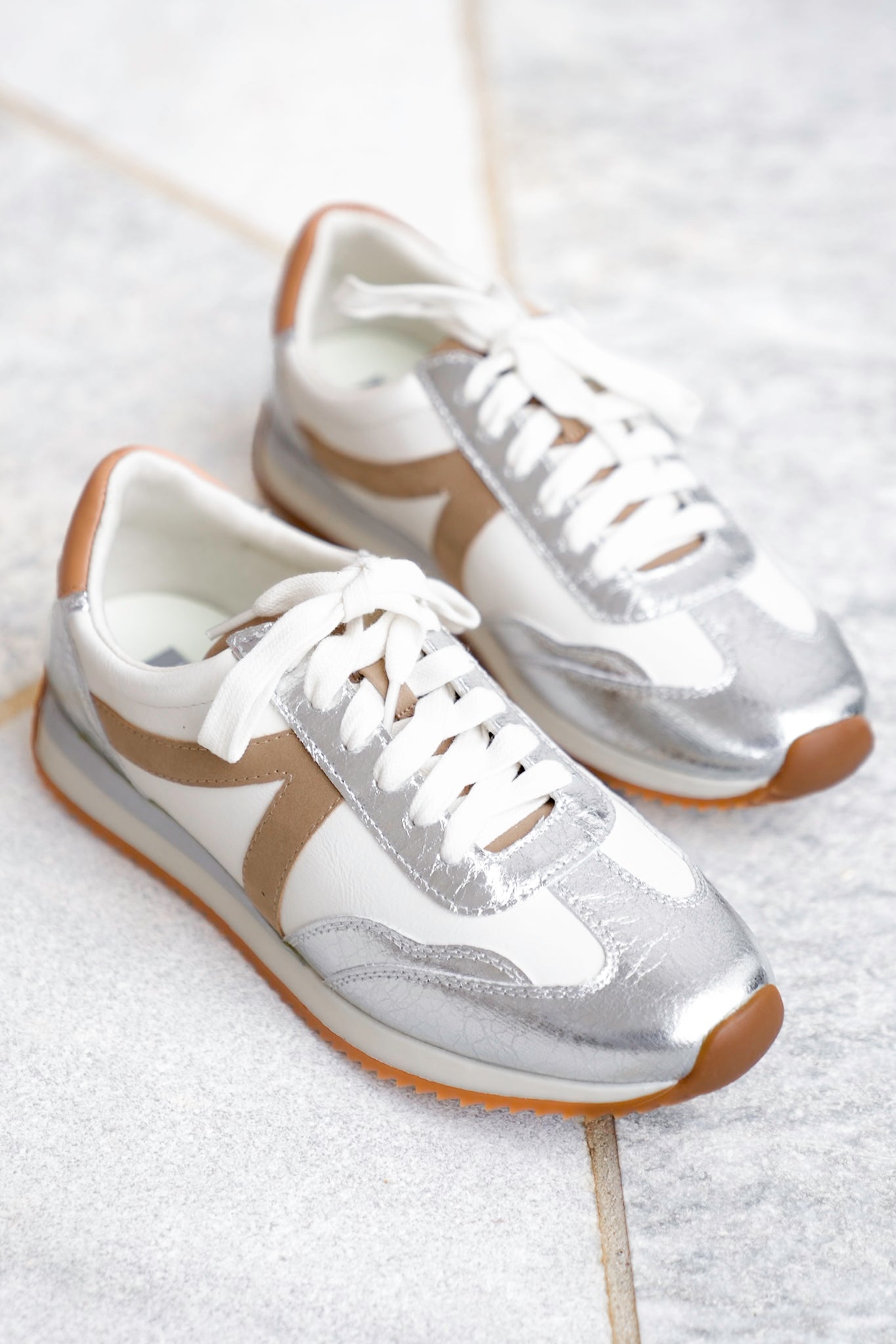 MIA Retro Low Top Sneaker with Shiny Panel Design