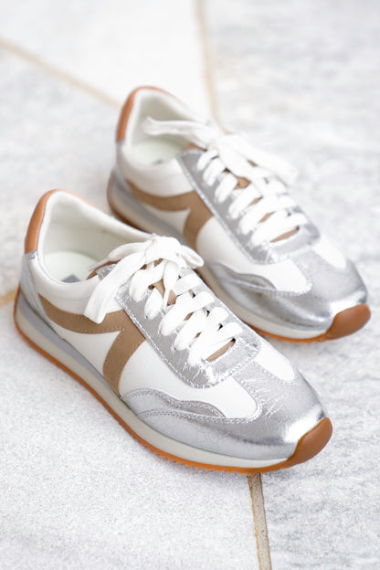 MIA Retro Low Top Sneaker with Shiny Panel Design