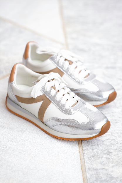 MIA Retro Low Top Sneaker with Shiny Panel Design