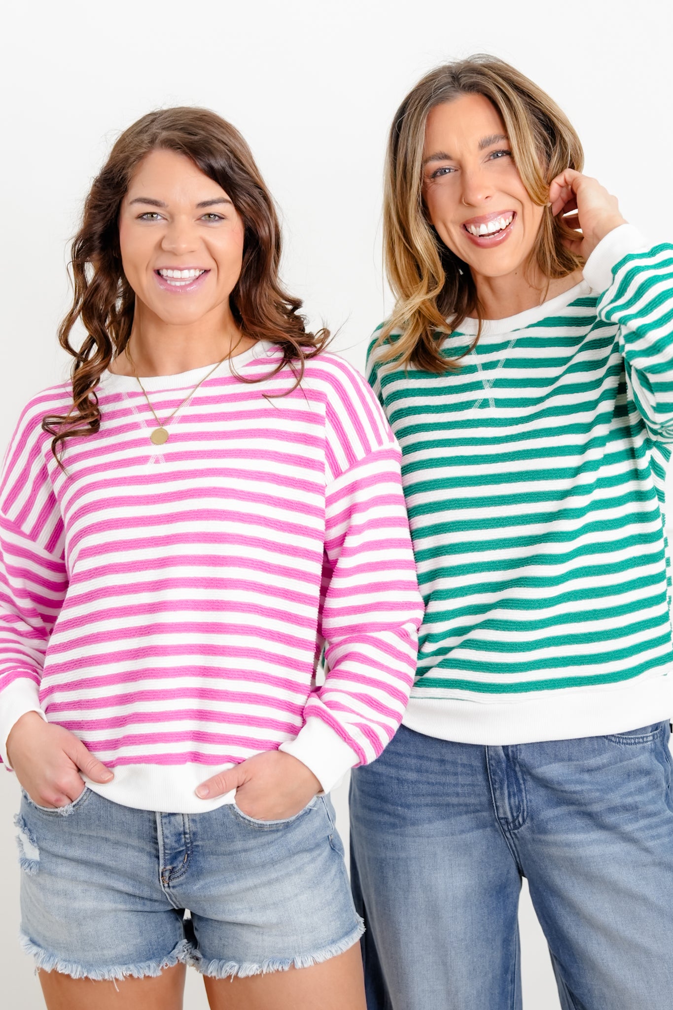 Door Buster! Zenana Textured Striped Pullover