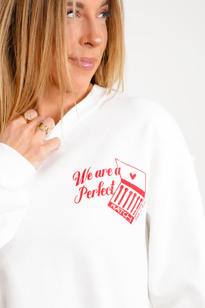 Long Sleeve " Perfect Match" Pullover Sweatshirt