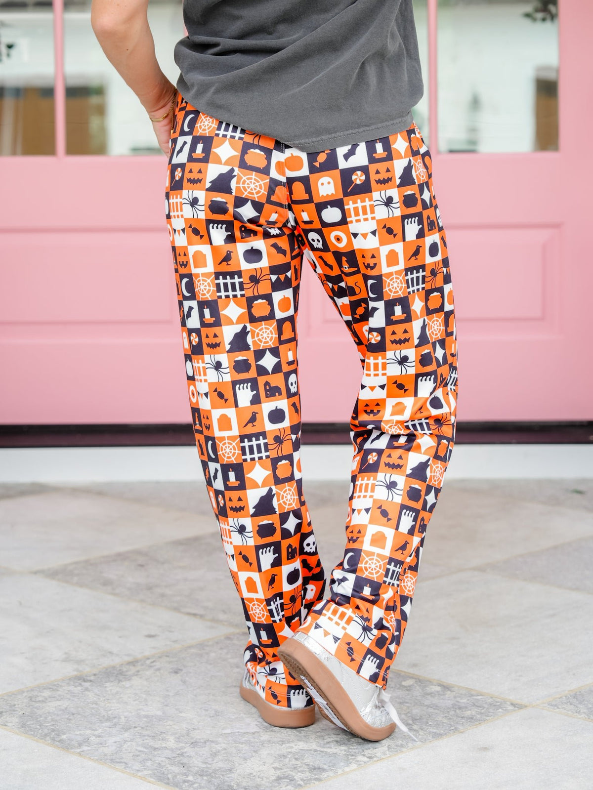 Plus/Reg Trick or Treat Elastic Waist Lounge Pants - Freckled Poppy