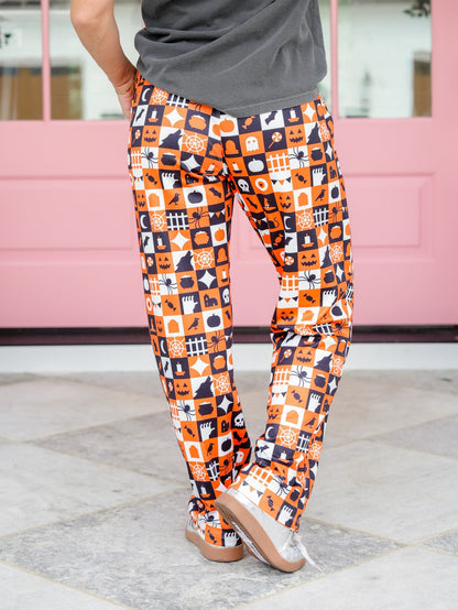 Plus/Reg Trick or Treat Elastic Waist Lounge Pants - Freckled Poppy