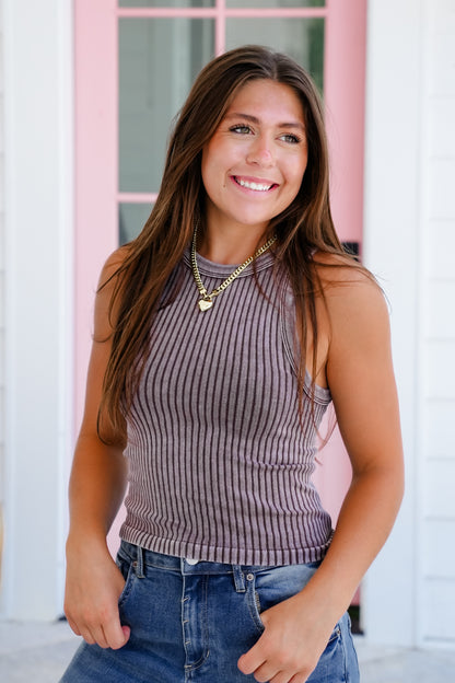 Door Buster! Zenana Ribbed Washed Seamless Tank Top