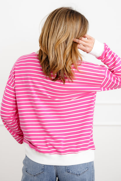 Door Buster! Zenana Striped Long Sleeve Pullover