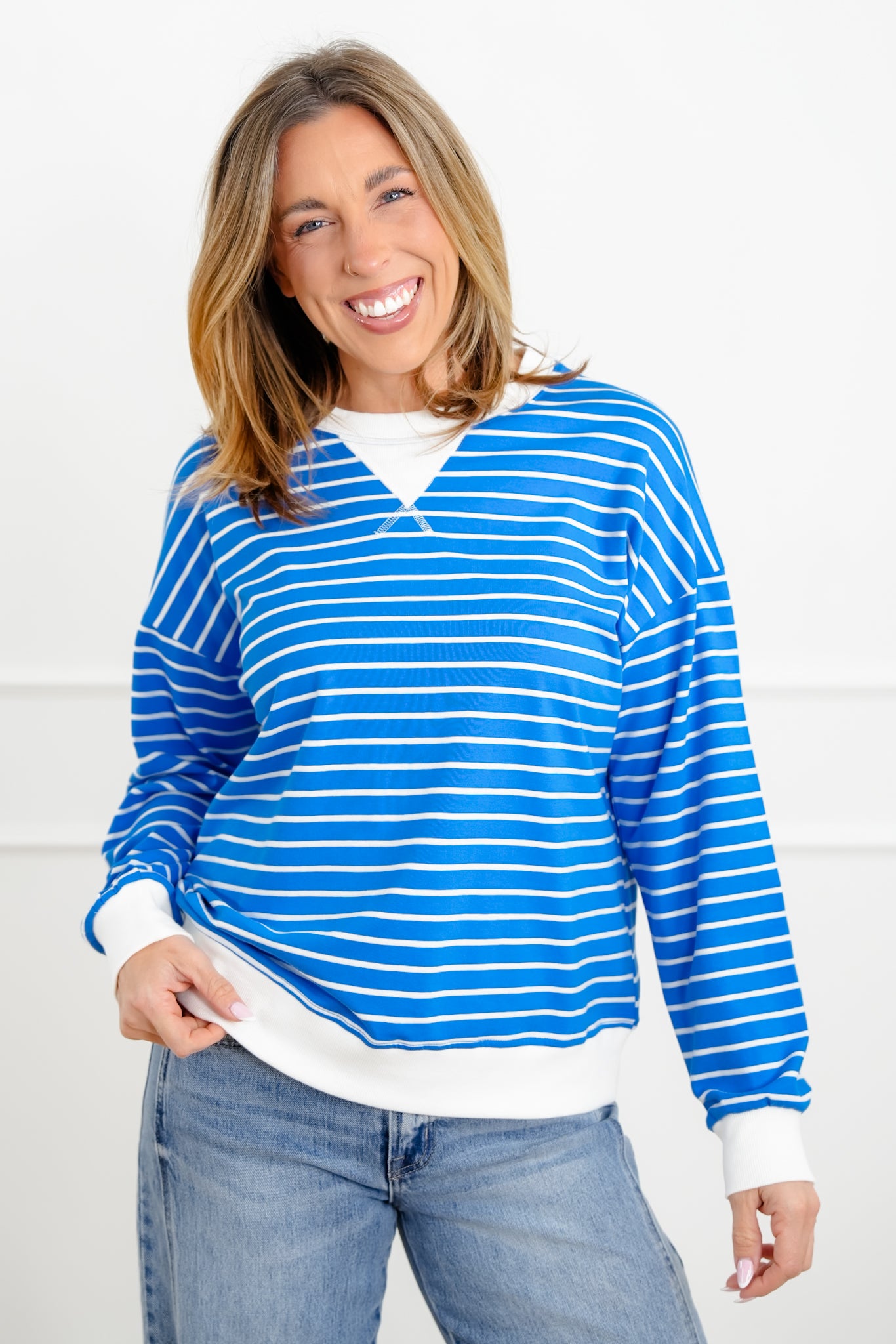 Door Buster! Zenana Striped Long Sleeve Pullover