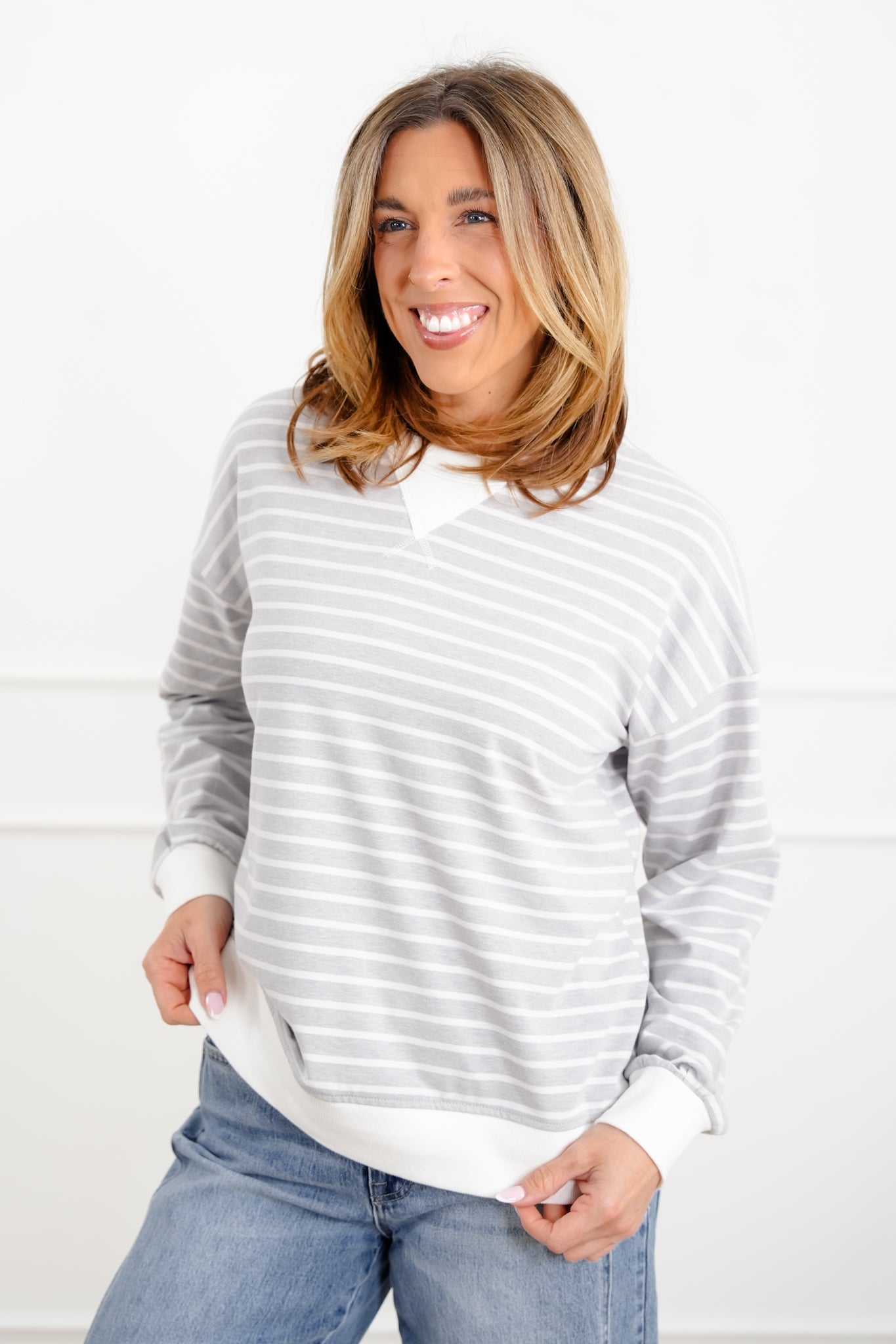 Door Buster! Zenana Striped Long Sleeve Pullover