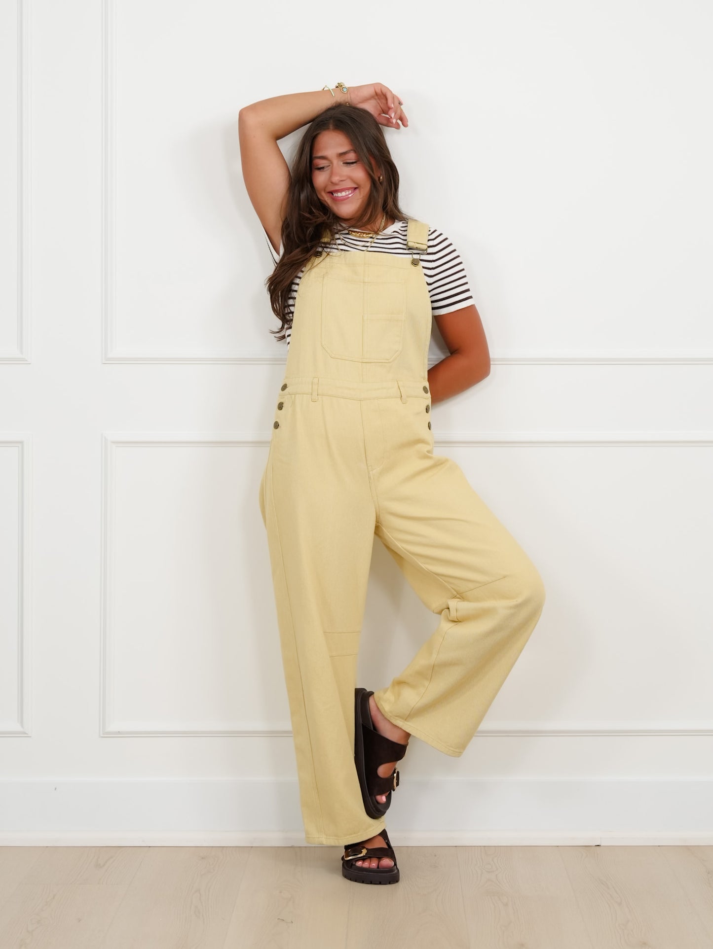 Mineral Wash Twill Barrel Leg Overalls