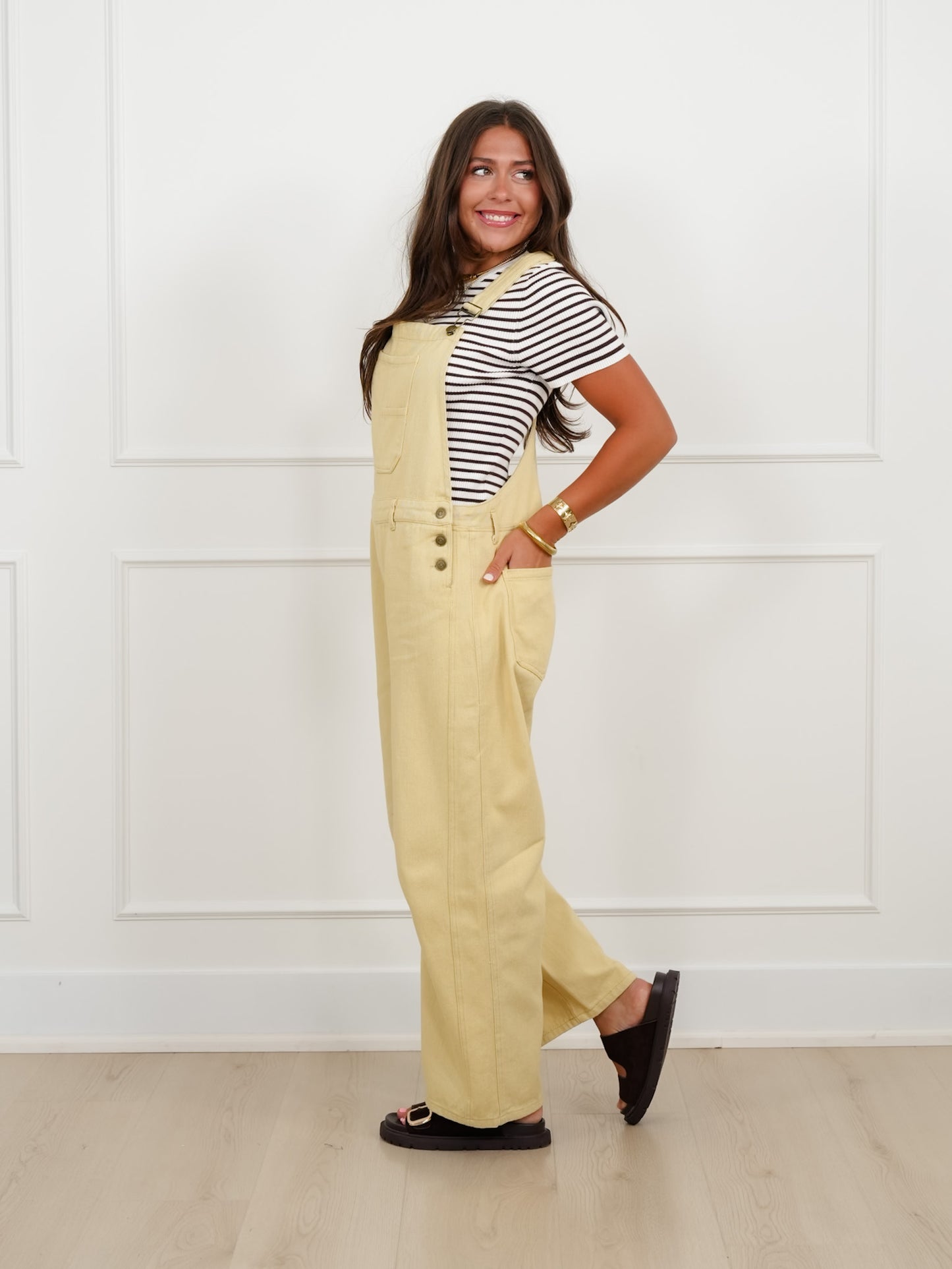 Mineral Wash Twill Barrel Leg Overalls