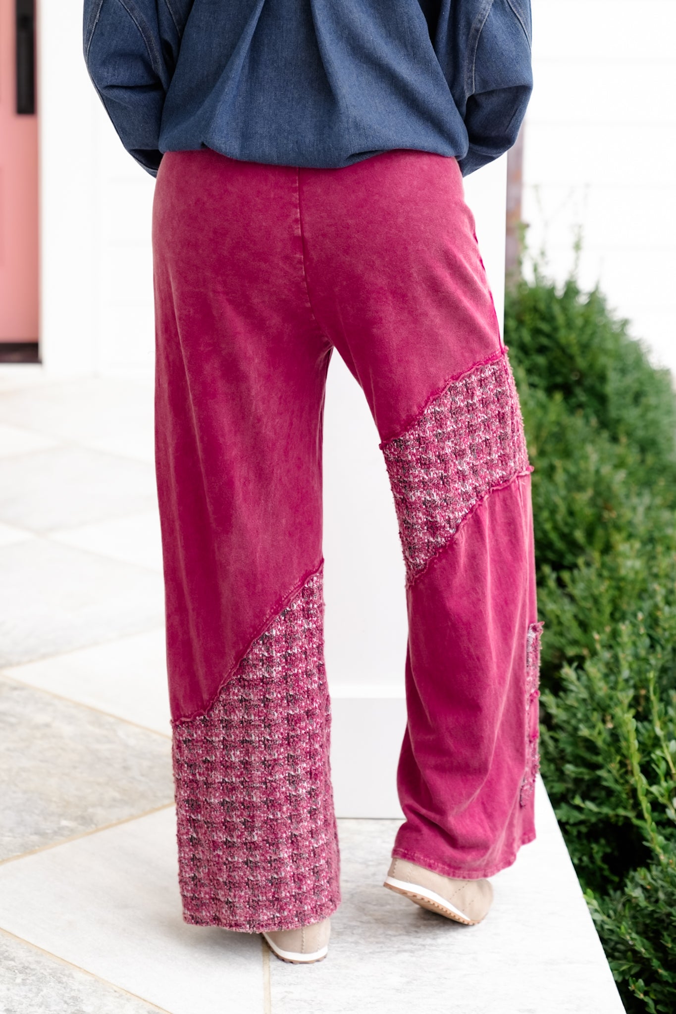 Mineral Washed Daisy Patch Wide Leg Pants