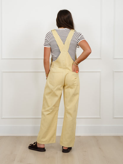 Mineral Wash Twill Barrel Leg Overalls