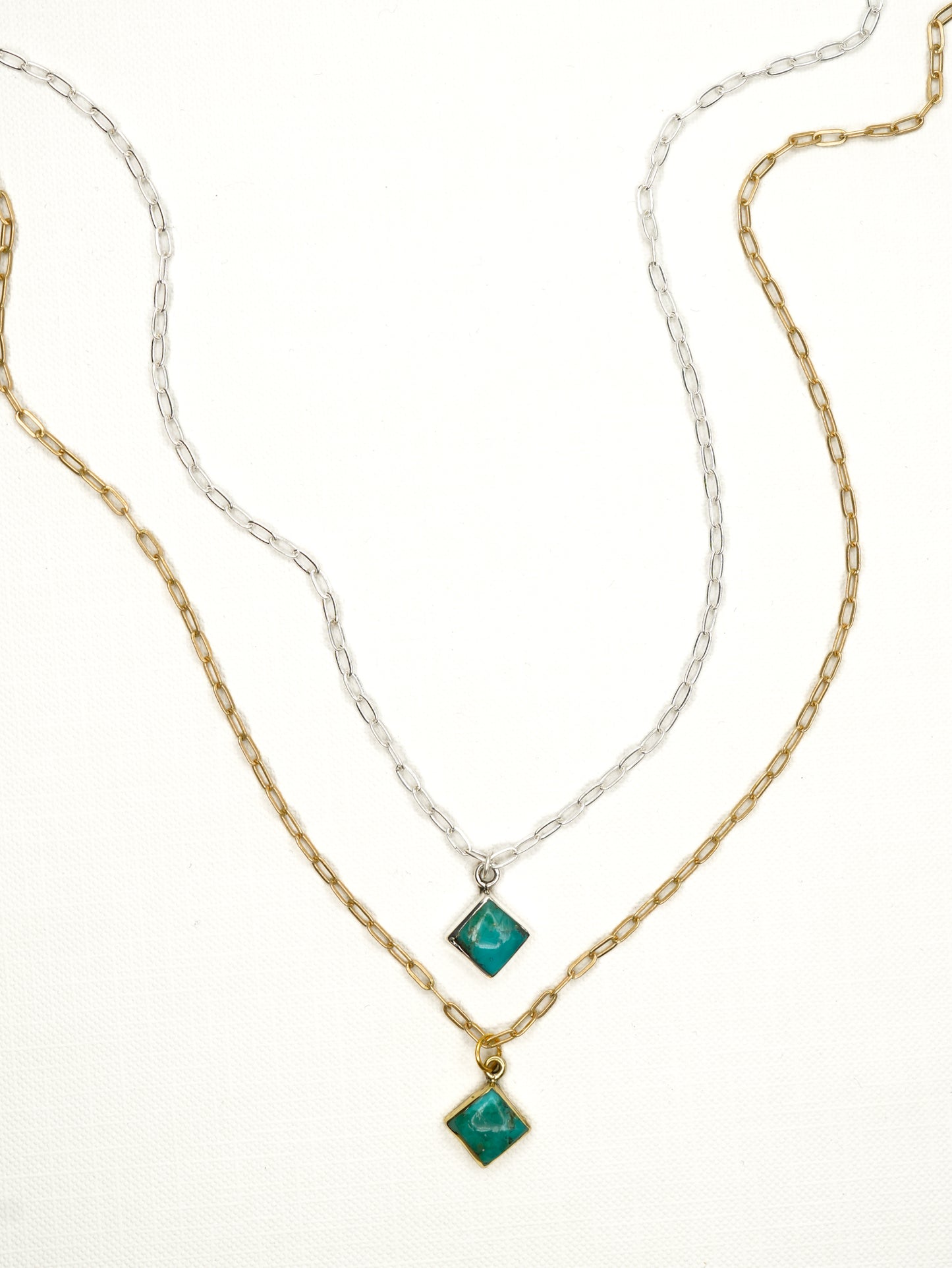 BOHO SOL Turquoise Diamond Dainty Necklace