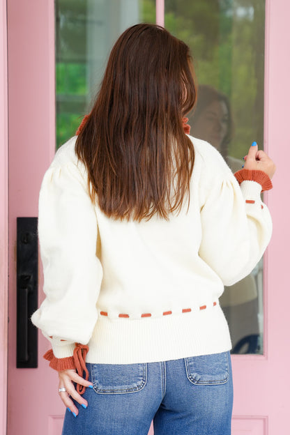 Floral Embroidered Long Sleeve Knit Cardigan