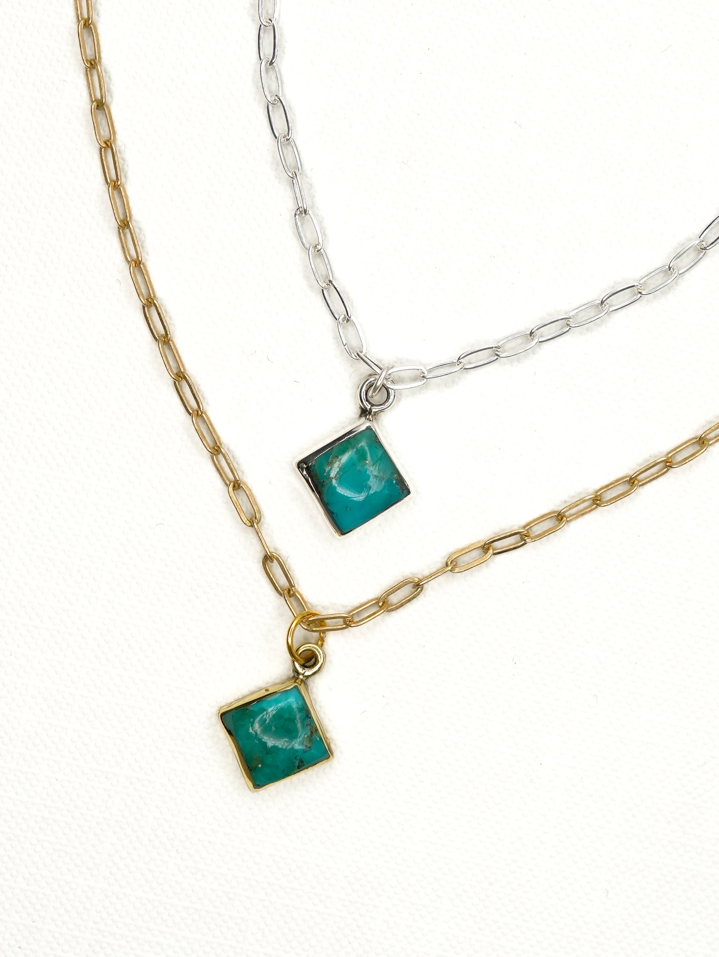BOHO SOL Turquoise Diamond Dainty Necklace