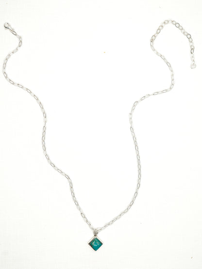 BOHO SOL Turquoise Diamond Dainty Necklace