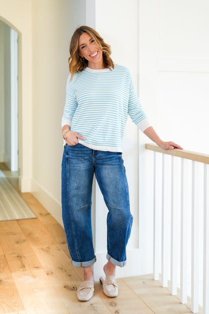 Stripe Long Sleeve Pullover Sweater