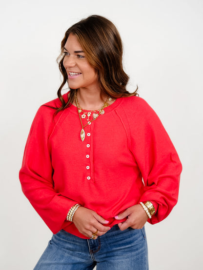 Long Sleeve Half Button Pullover Sweater