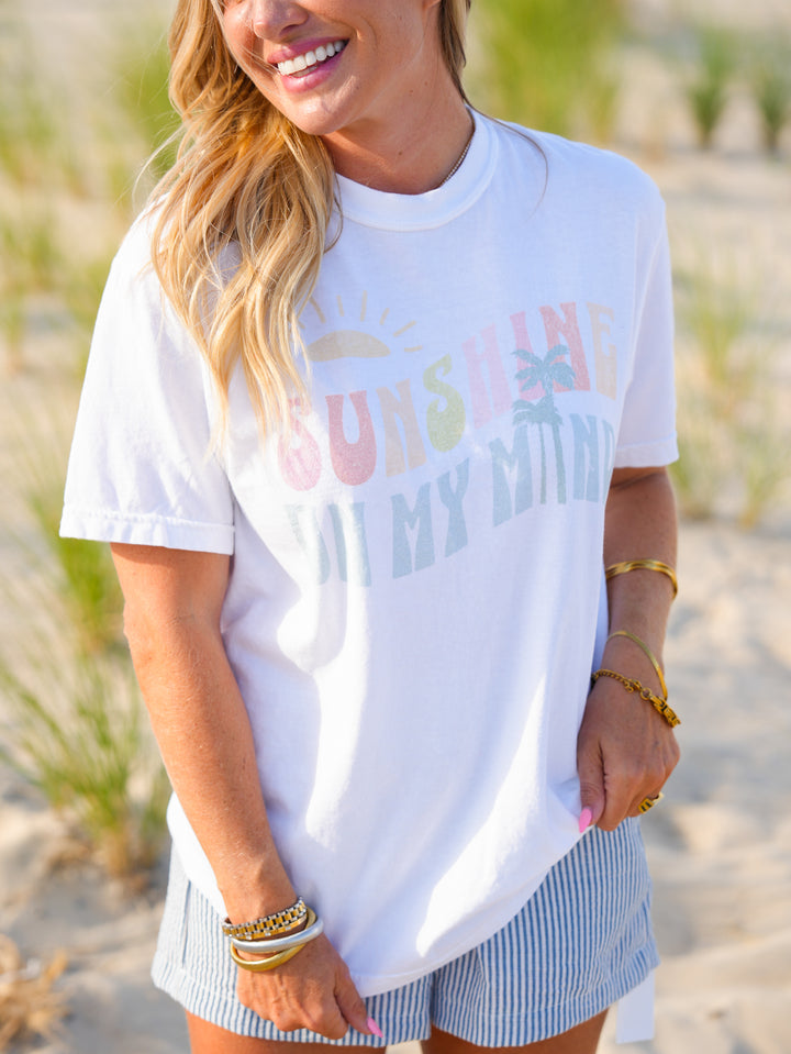 Plus/Reg Short Sleeve "Sunshine on my Mind" Graphic Tee - Freckled Poppy