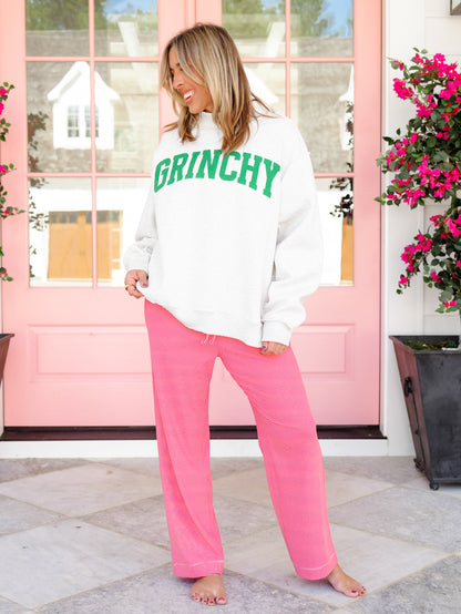 Reversible Long Sleeve "Grinch/Naughty" Mock Neck Sweatshirt - Freckled Poppy