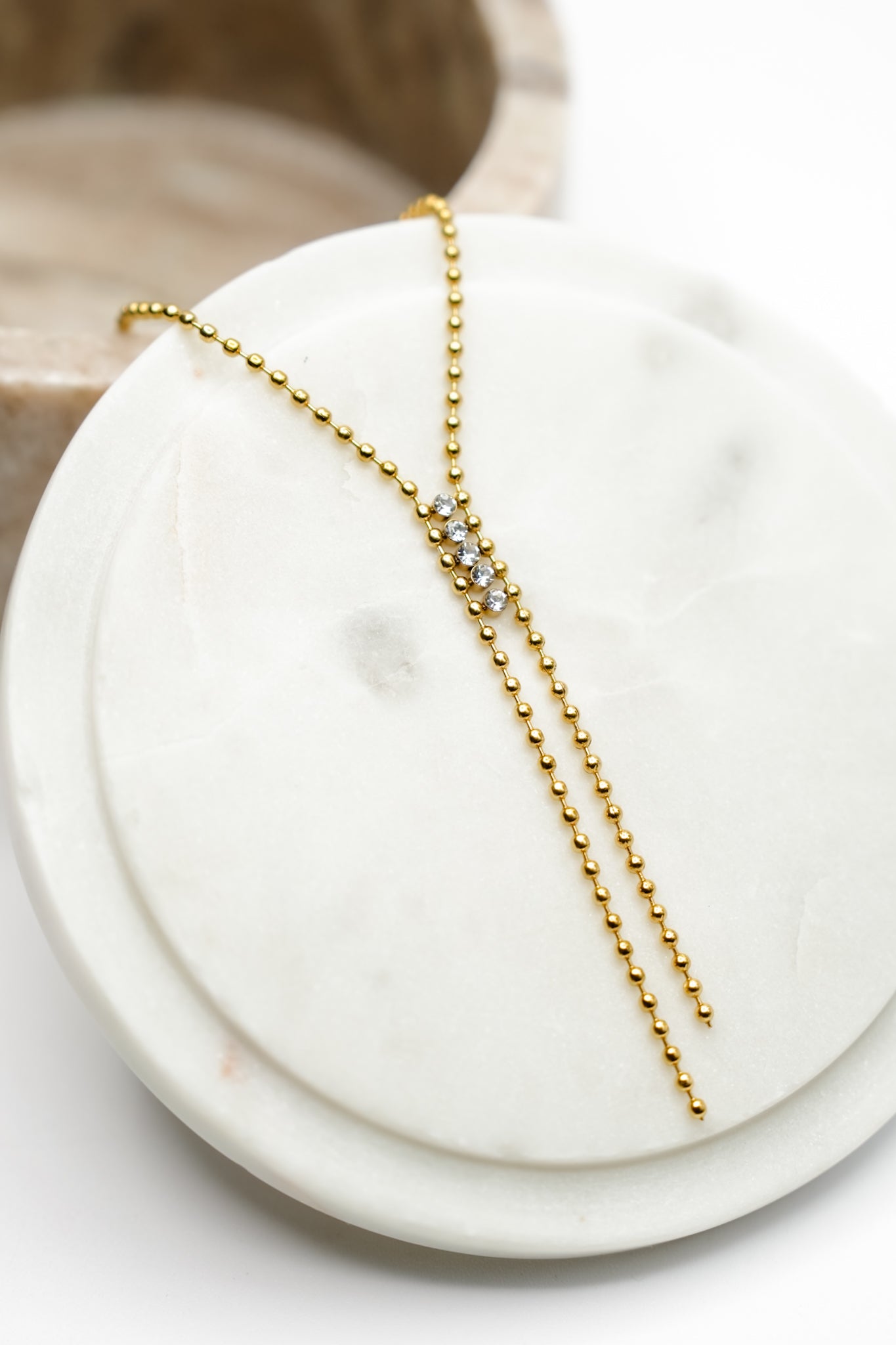 Zephine Gold Cz Lariat Necklace