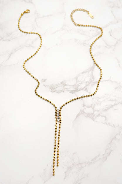 Zephine Gold Cz Lariat Necklace
