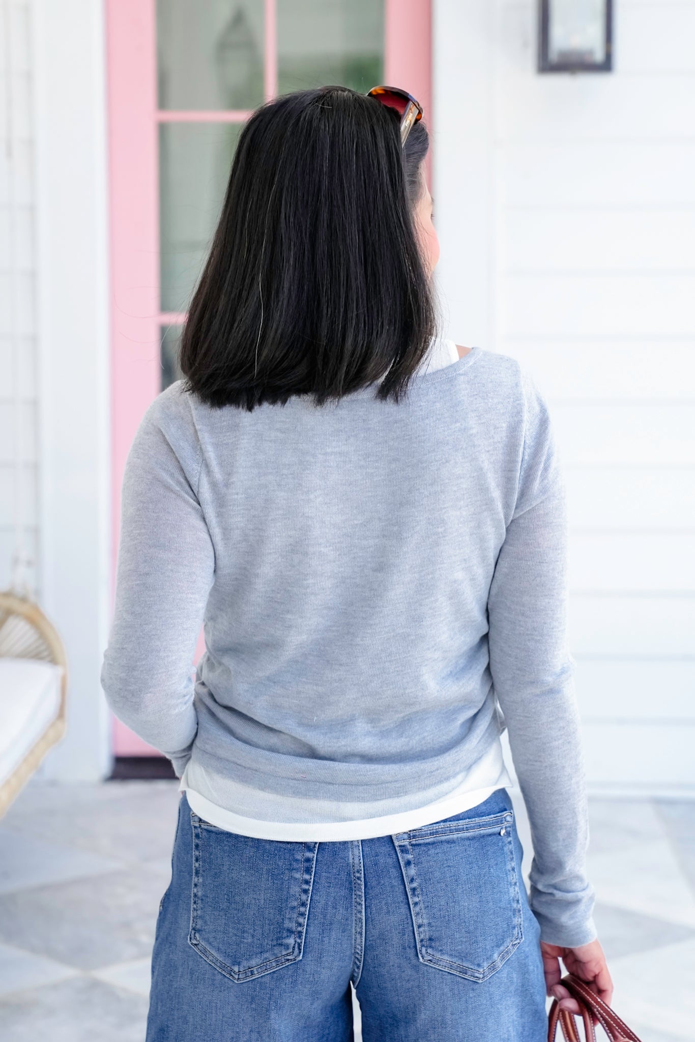 Double Layer Long Sleeve Knit Top