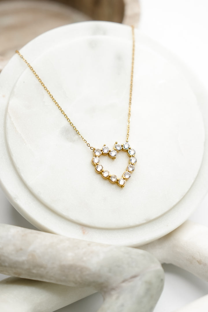 Chansutt Pearls Diamond Heart Necklace