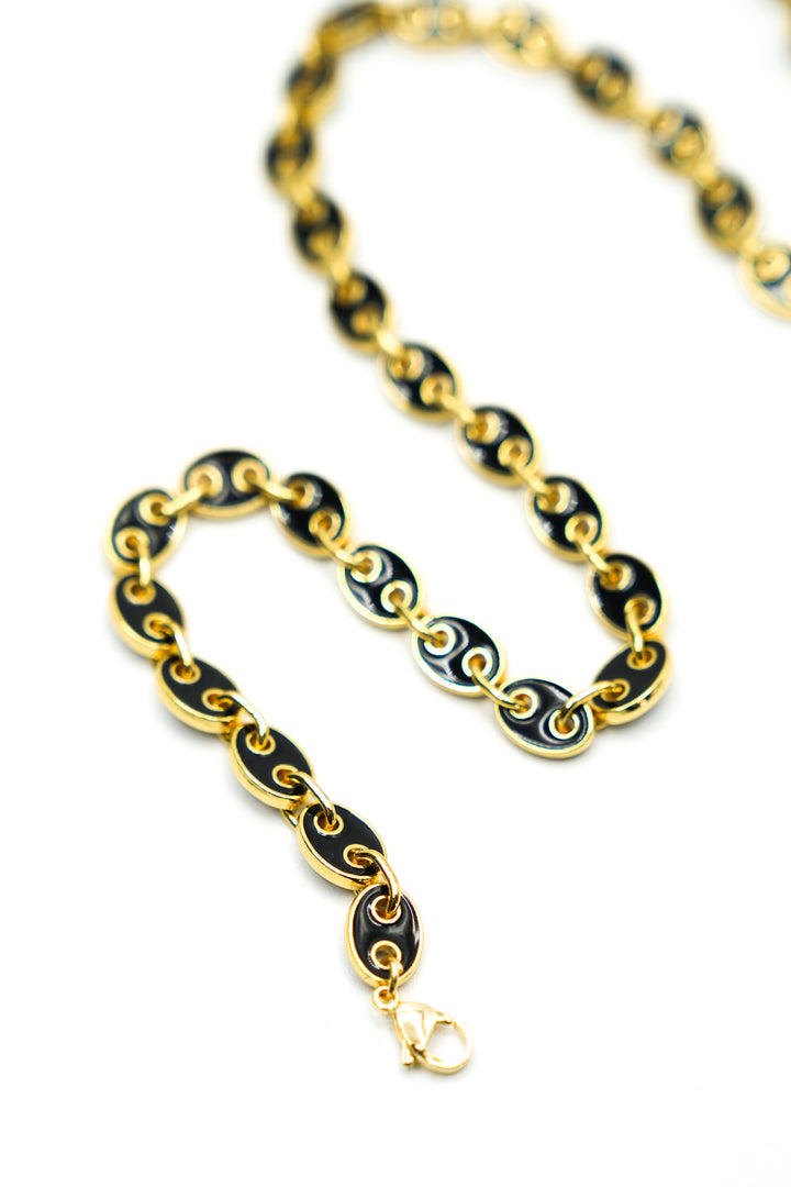 It's Especially Lucky Black Enamel Necklace