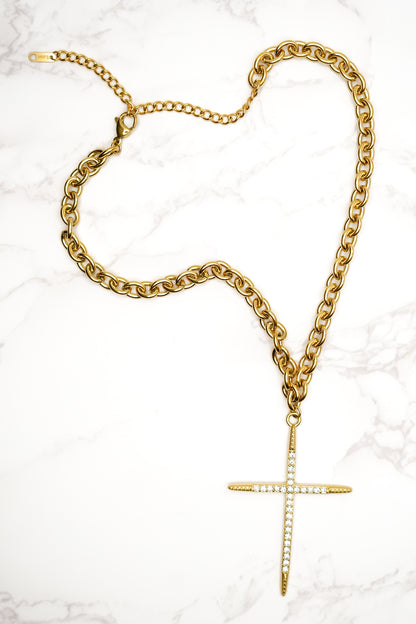 Chansutt Pearls Luxe Cross Necklace