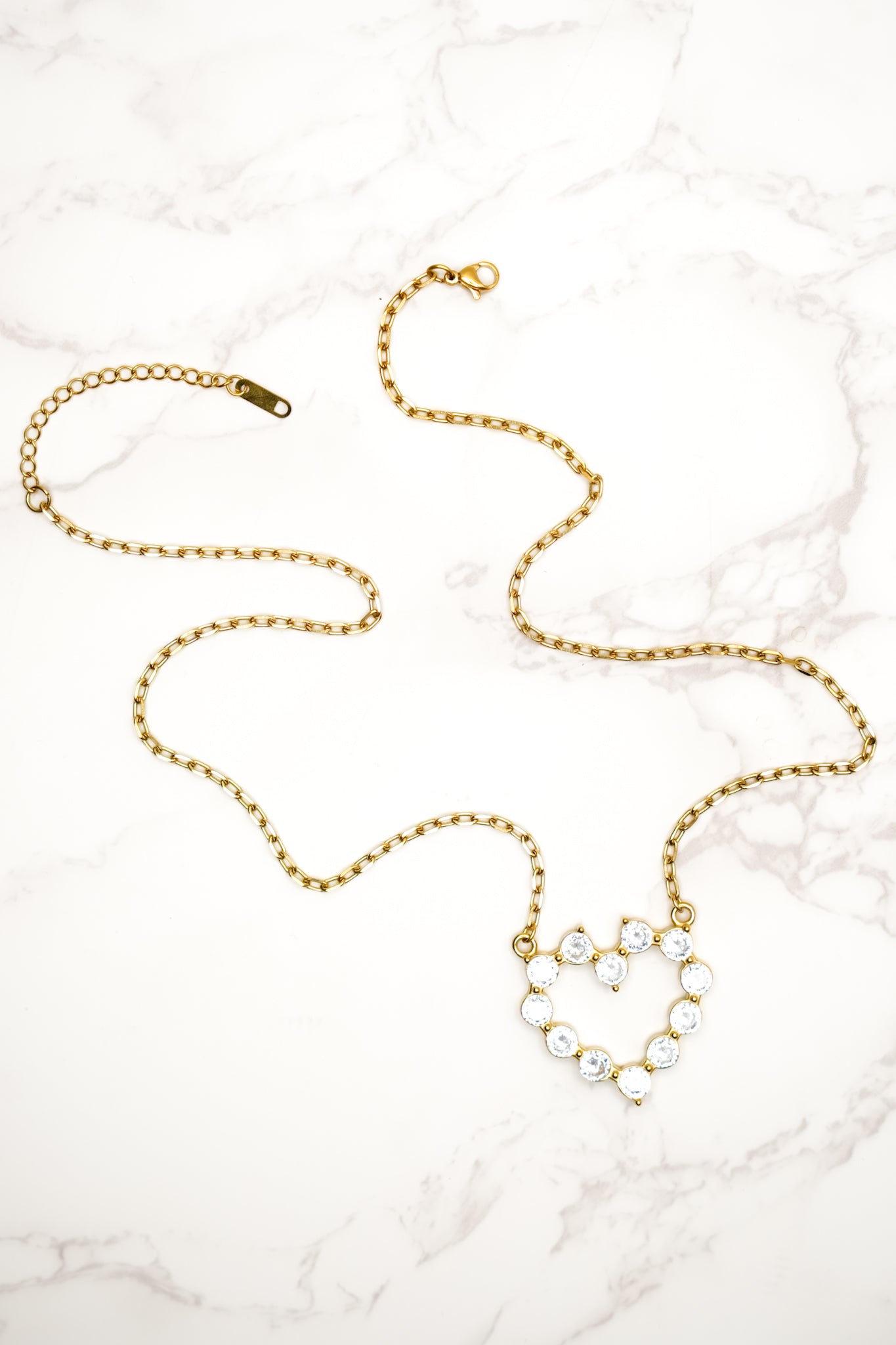 Chansutt Pearls Large Diamond Heart Necklace