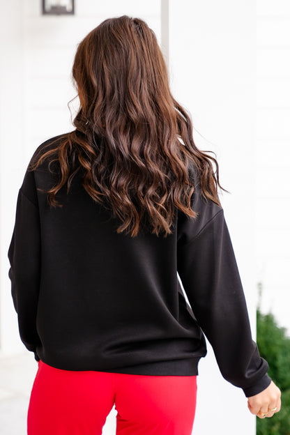 Plus/Reg Long Sleeve "Merry and Bright" Patch Pullover Sweatshirt