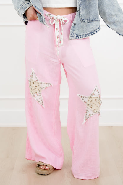 POL Star Patch High Rise Wide Leg Pants