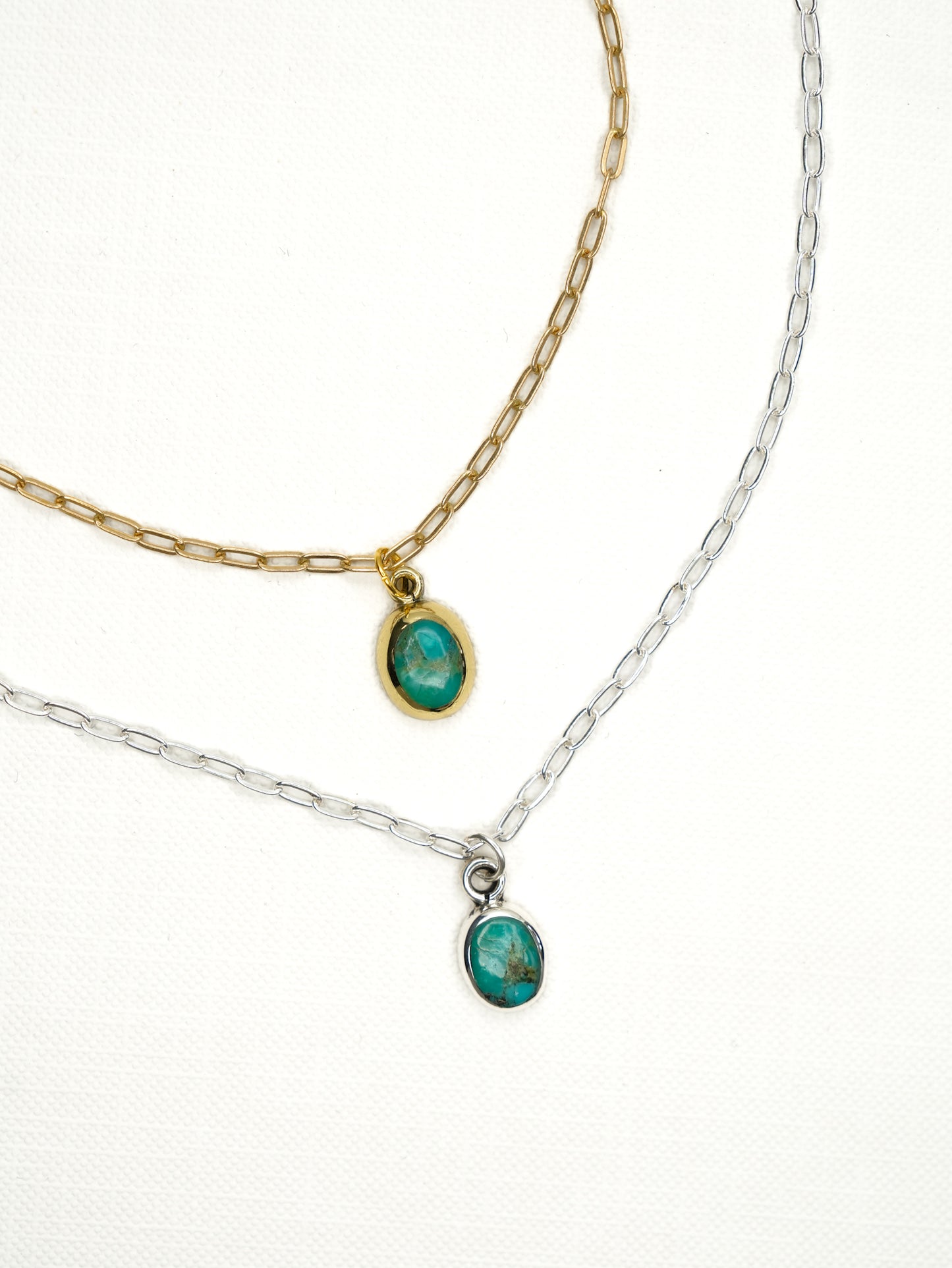 BOHO SOL Turquoise Oval Dainty Necklace
