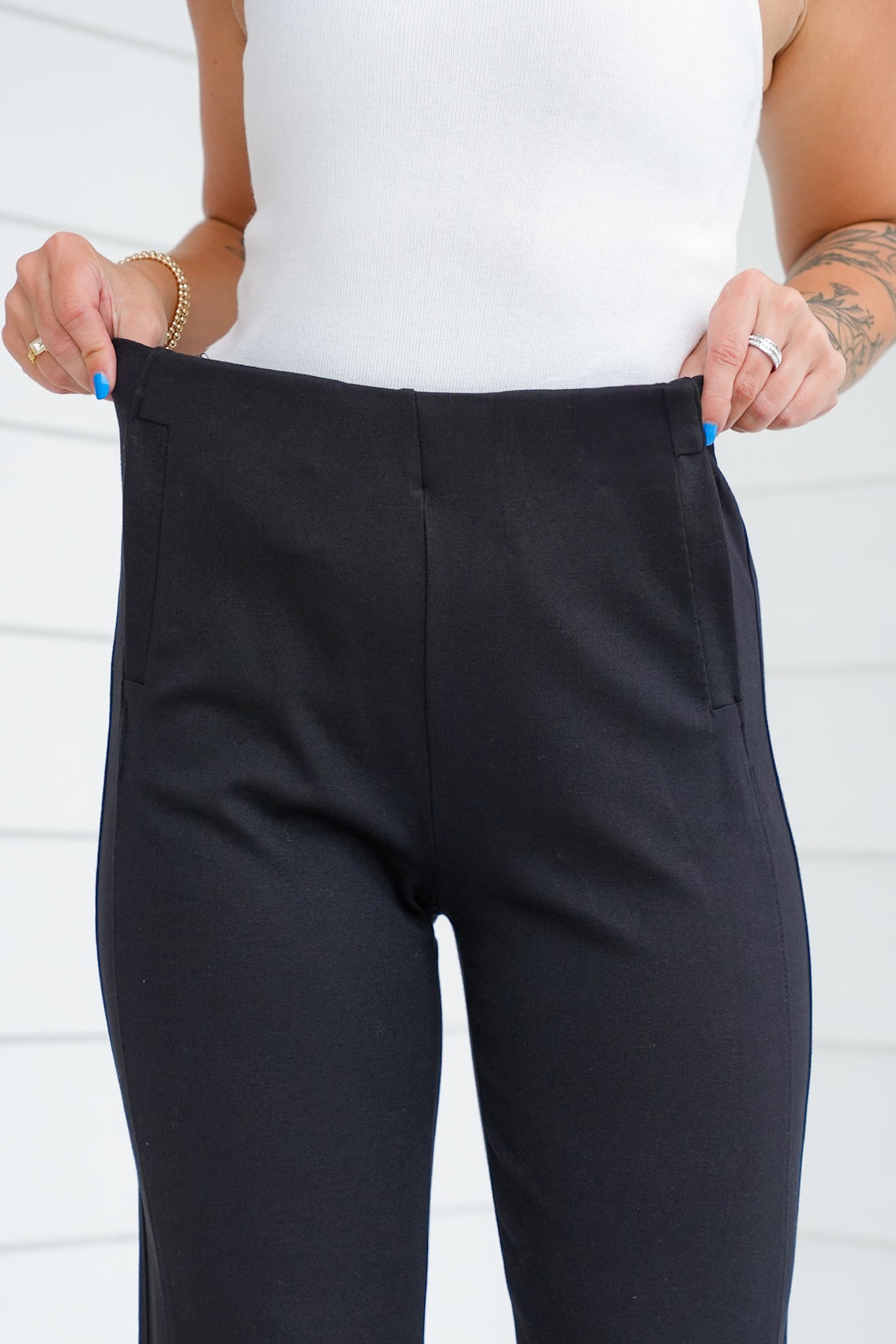 Door Buster! Plus/Reg Magic Stretch Pull-On Pants with Button Detail