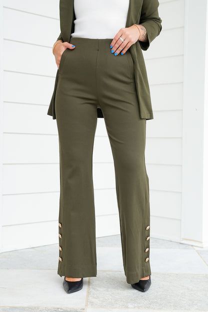 Door Buster! Plus/Reg Magic Stretch Pull-On Pants with Button Detail