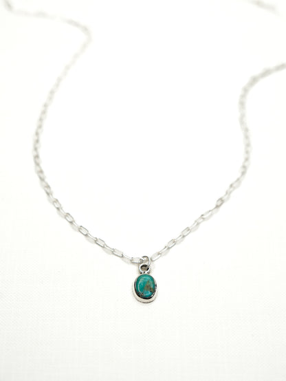 BOHO SOL Turquoise Oval Dainty Necklace