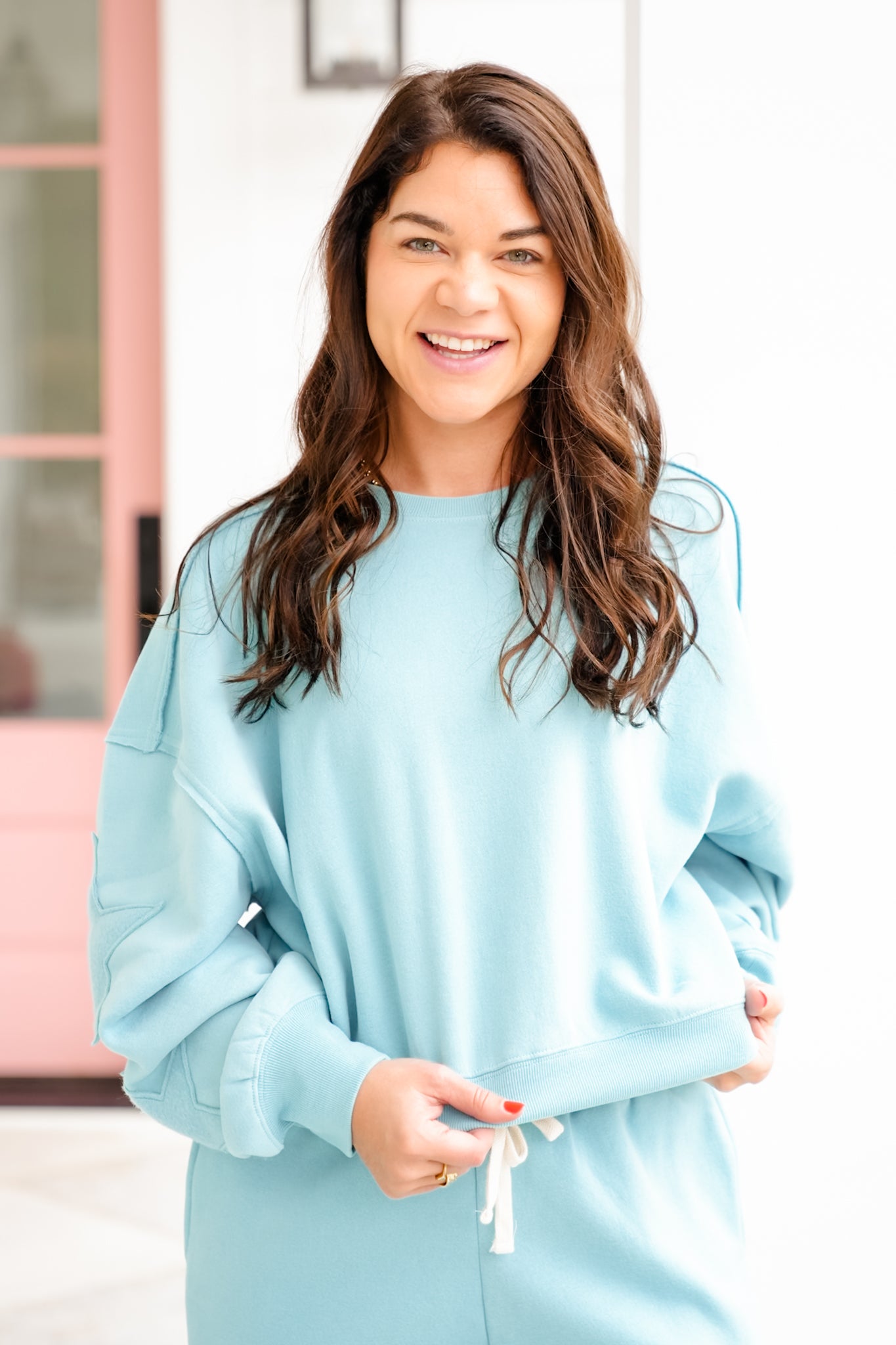 Long Sleeve Crew Neck Sweatshirt with Star Patch