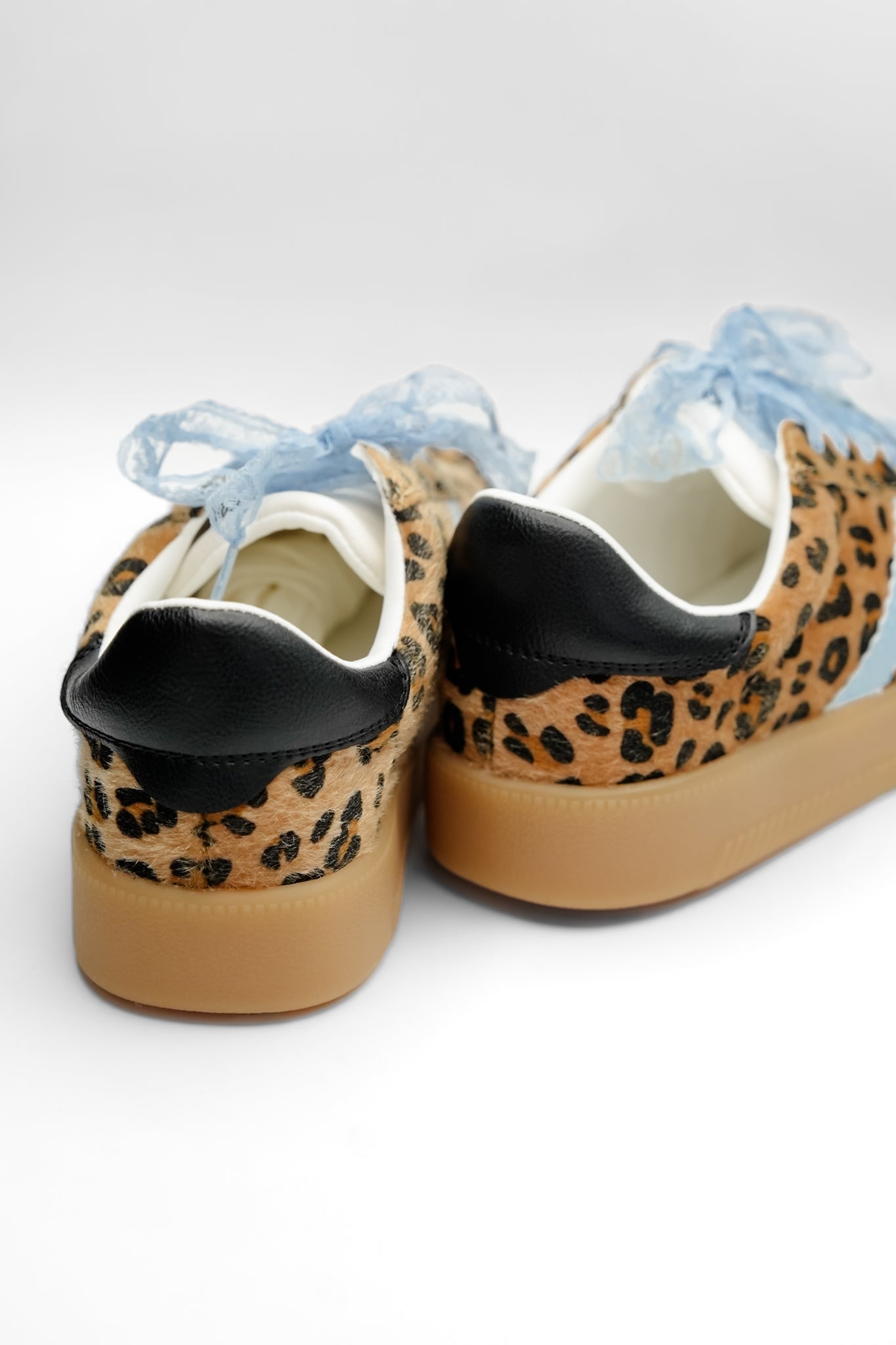 MIA Textured Animal Print Low Top Sneaker with Lace Detail