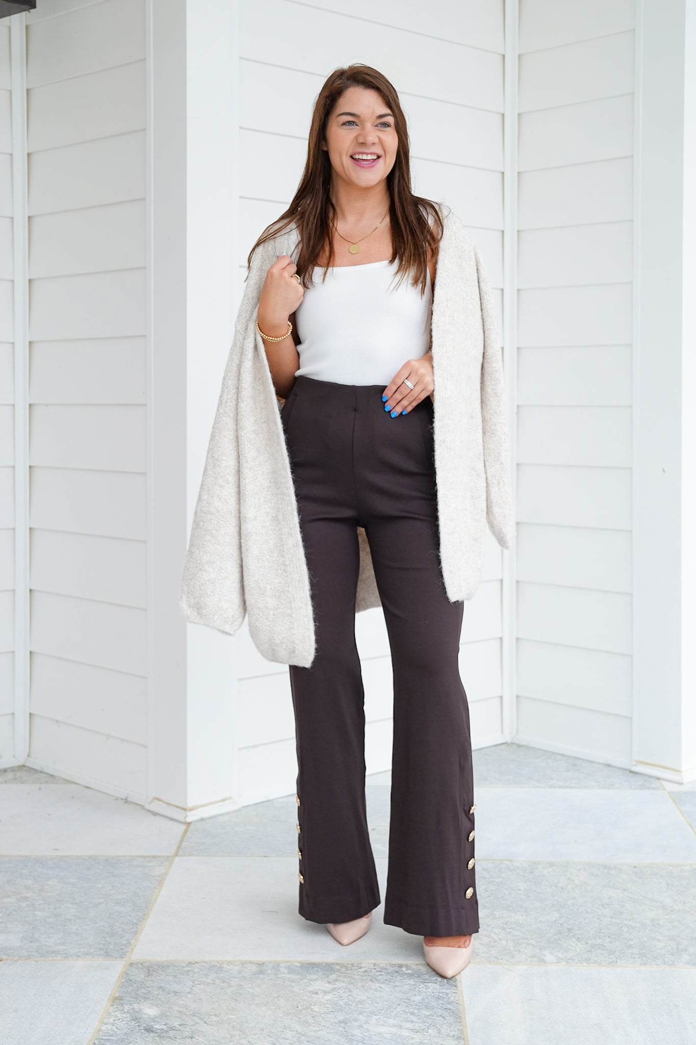 Door Buster! Plus/Reg Magic Stretch Pull-On Pants with Button Detail
