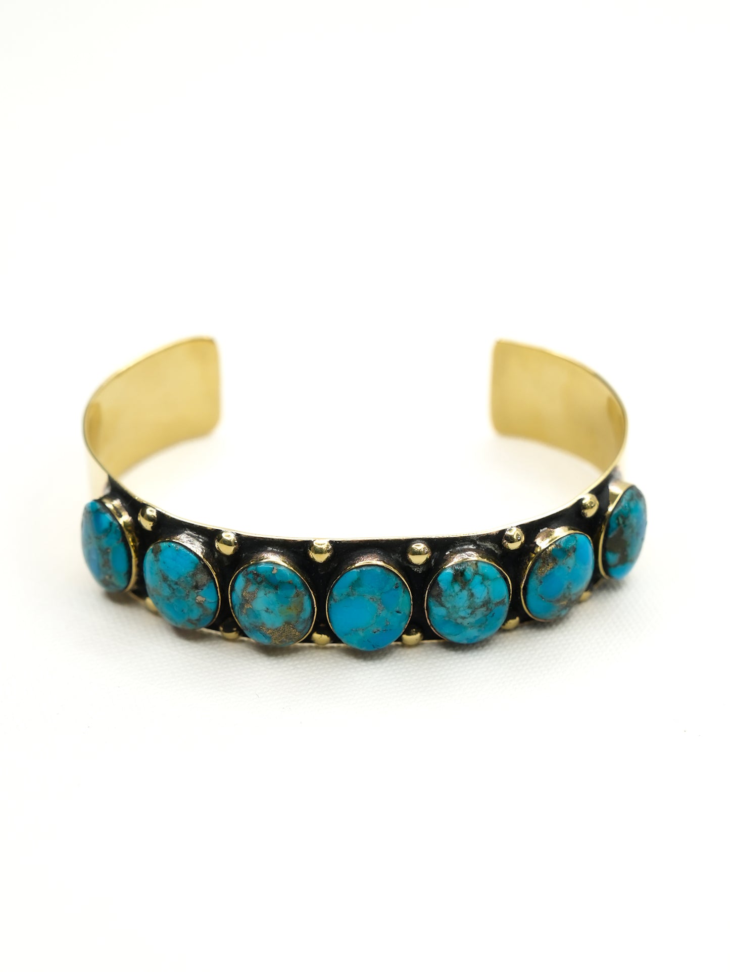 BOHO SOL Turquoise Oval Stone Cuff