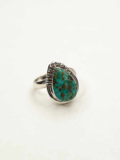 BOHO SOL Turquoise Teardrop Adjustable Ring
