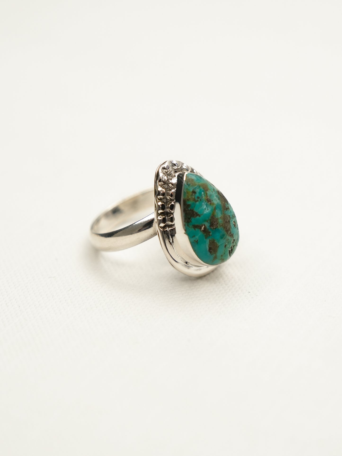 BOHO SOL Turquoise Teardrop Adjustable Ring
