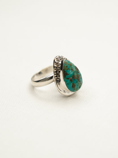 BOHO SOL Turquoise Teardrop Adjustable Ring