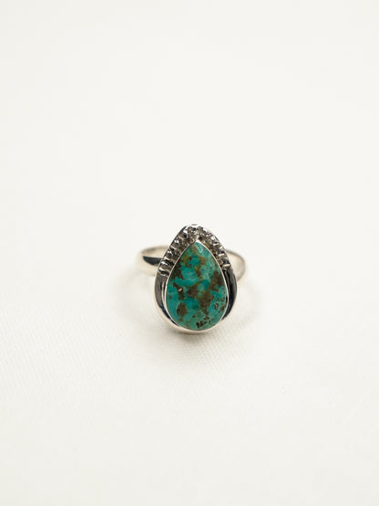 BOHO SOL Turquoise Teardrop Adjustable Ring